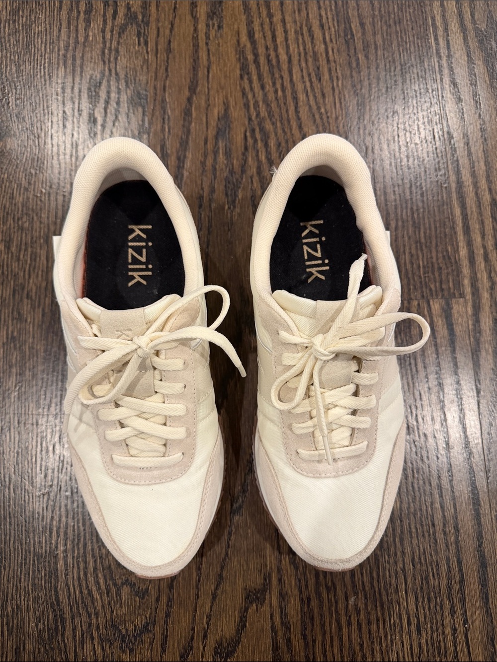 Kizik Women’s Cream Athletic Sneakers - Slip-On Comfort